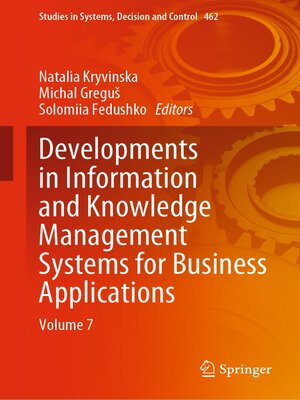 cover image of Developments in Information and Knowledge Management Systems for Business Applications, Volume 7